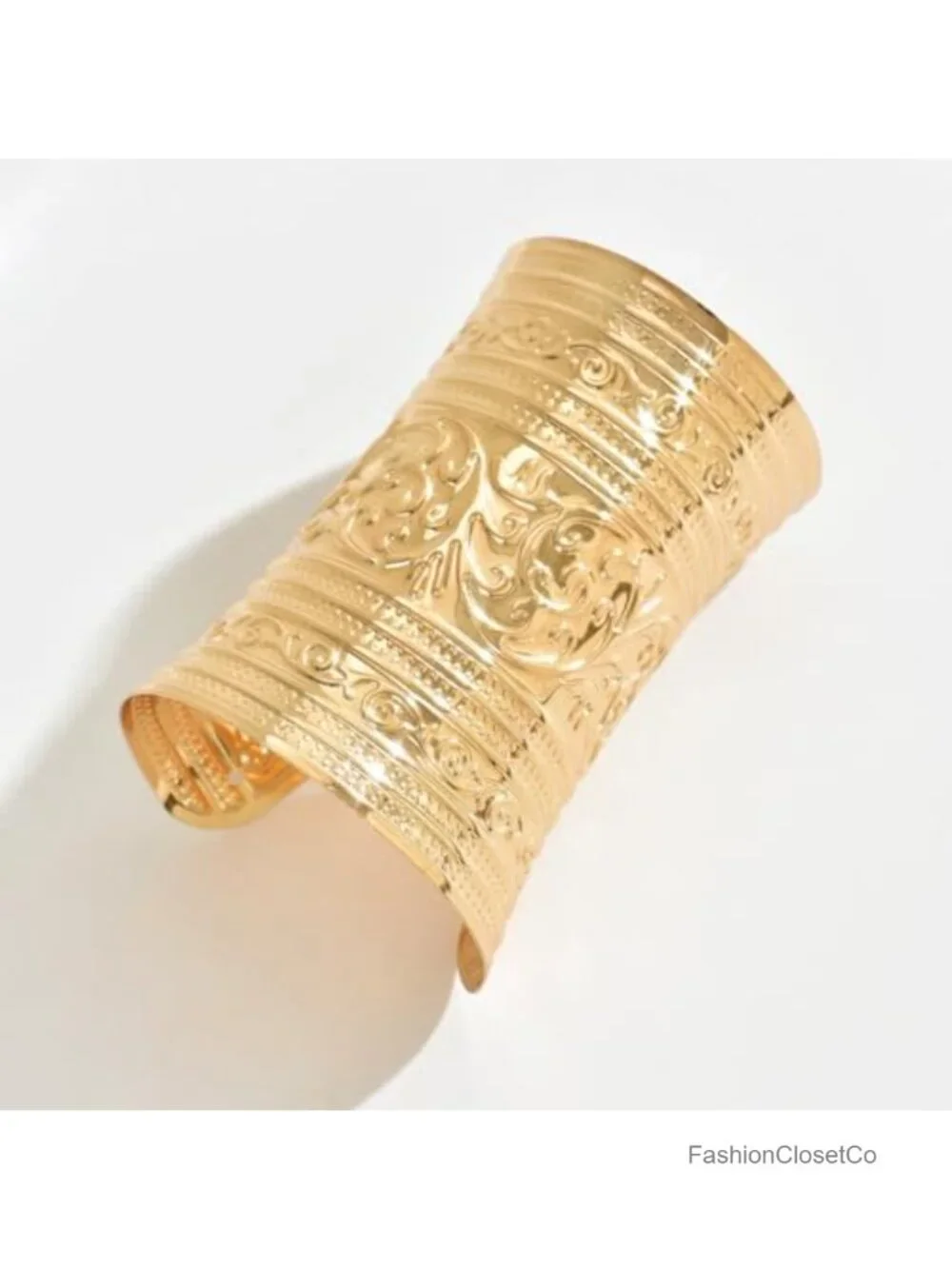 Wide Gold Cuff Bangle Bracelet Bohemian Statement Open Cuff Bracelet for Women
